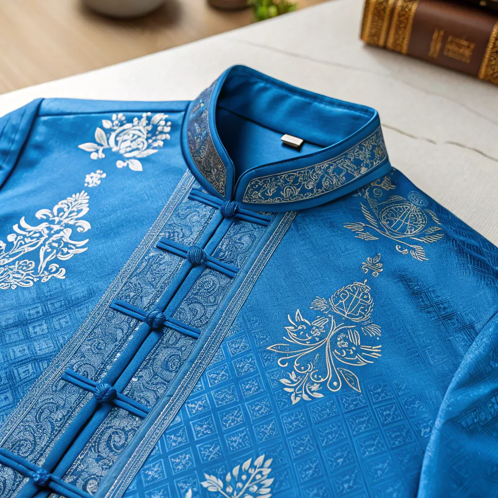 Elegant blue oriental shirt